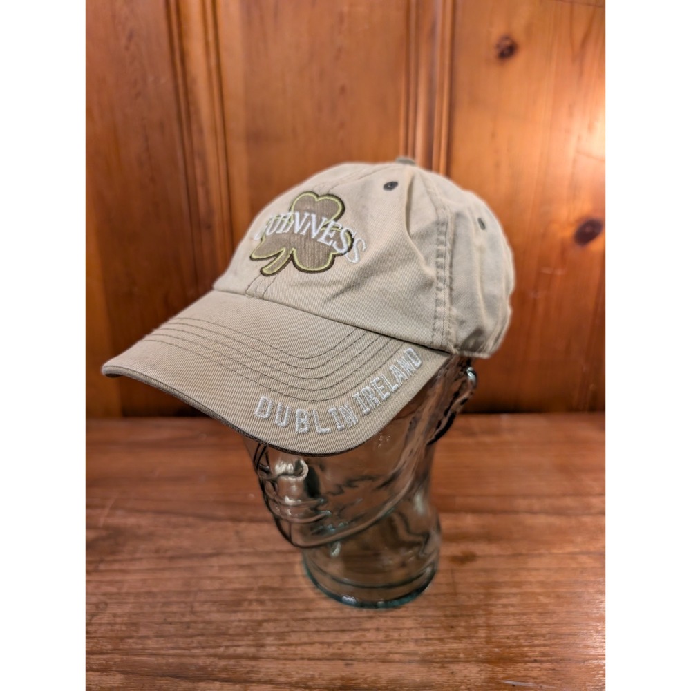 Vintage Guinness Beer Hat Snap Back Classic Dad Beige #1084